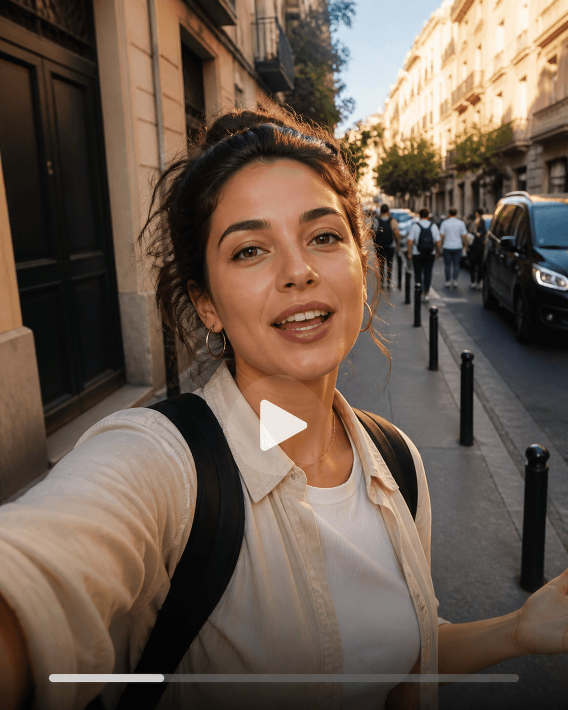 Creator-style vertical Reel reference with play and progress treatment