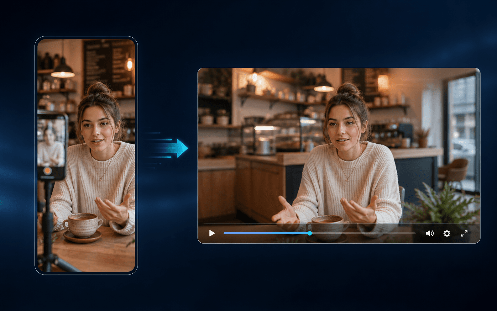 Creator Reel source flowing into a resolved video preview